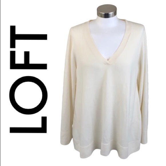 LOFT Sweaters - ANN TAYLOR LOFT CREAM LIGHTWEIGHT SWEATER SIZE XL